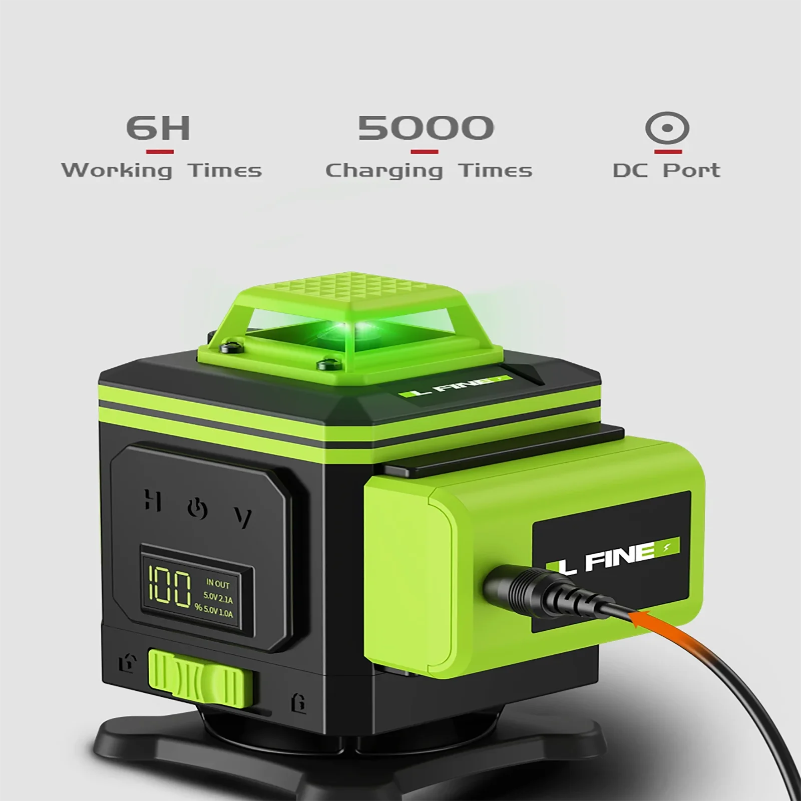 LFINE16 Lines Laser Level 4D Green Light  360° Beams Horizontal&Vertical Selfleveling High-precision Cross Line Lithium Battery