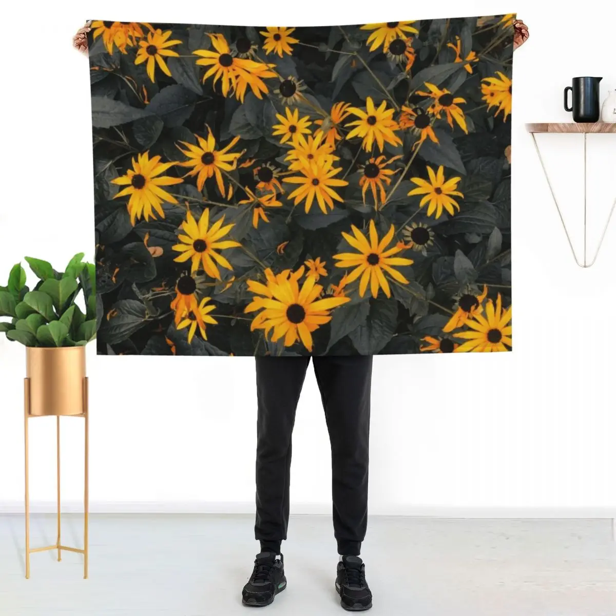 Black-Eyed Susan Garden Throw Blanket Multi Purpose Soft Warm Blanket for Home Travel