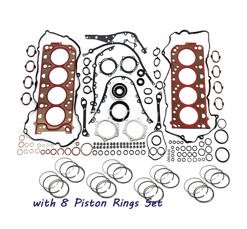 Комплект прокладок для ремонта двигателя с 8 поршневыми кольцами для Cayenne Panamera S GTS 4.8L V8 94810417305 94810593501