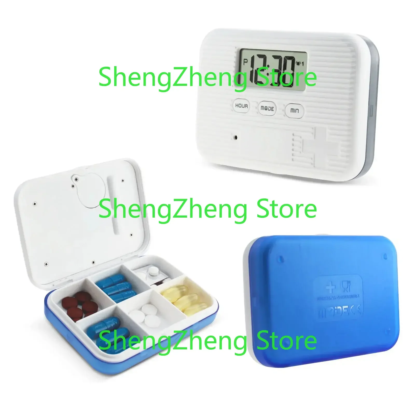 1Pcs Portable Mini Travel Reminder Pill Box 6-Grids Pill Organizer Electronic Reminder with Timer Alarm
