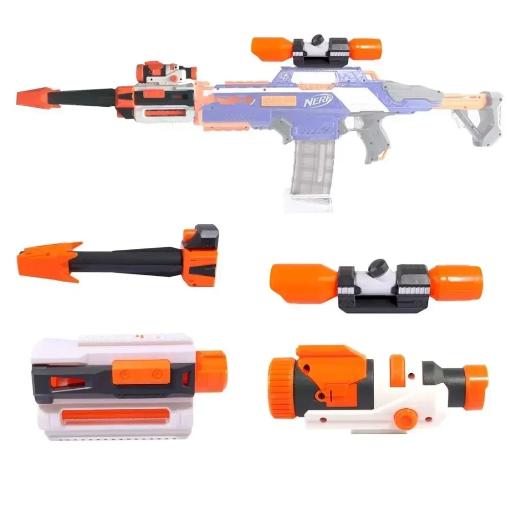 Universal Spielzeug Pistole Zubehör Für Nerf N-strike Elite Serie Schalldämpfer Schwanz Lager Taschenlampe Weiche Kugeln Spielzeug Pistole mosdified