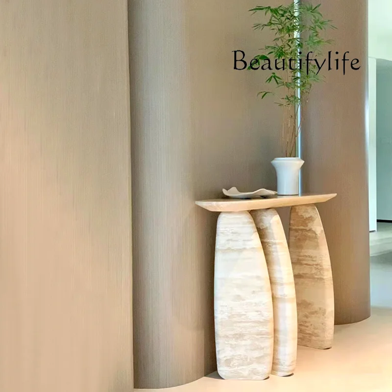 

Natural travertine Entrance Platform Surprise Silence Medieval Marble Table Stone Entrance Case Stone Designer