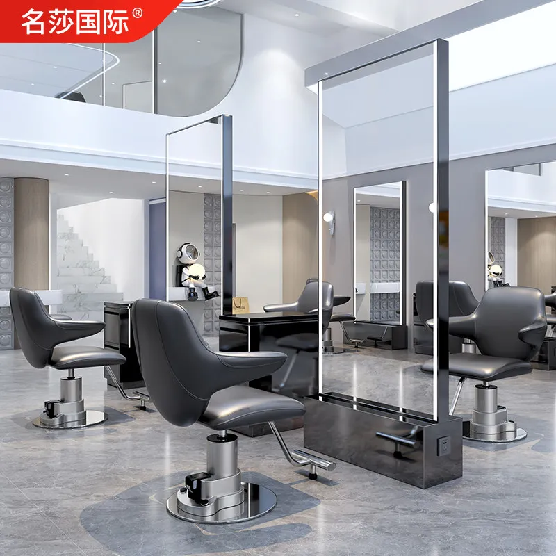 New Salon-specific Double-sided Floor-to-ceiling Barber Shop Mirror Modern Minimalist Design Model 003 Is Perfect For Perms