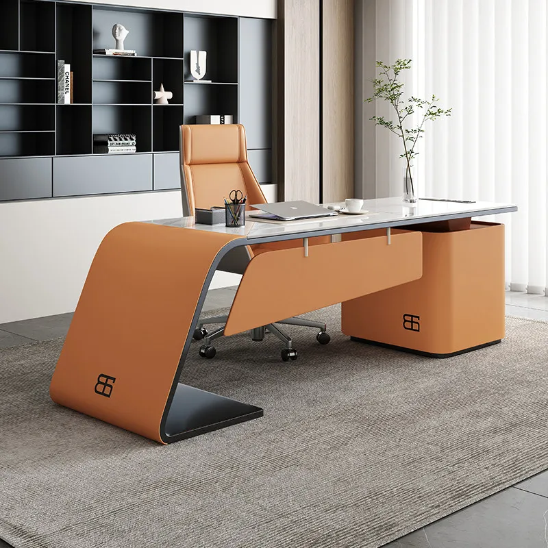 Organizadores de Almacenamiento para Oficina, Escritorio de Diseño Nórdico, Escritorio Ejecutivo de Madera, Decoración, Mueble de Oficina Moderno