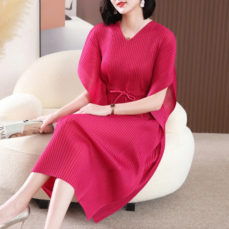 

2023 New Arrival Women's Solid Color Pleated Dress