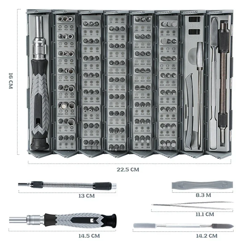 New Manual Screwdriver Set Bamboo Simple Type Hard Wear Resistant Durable Multifunctional Precision Maintenance 126 Piece Set