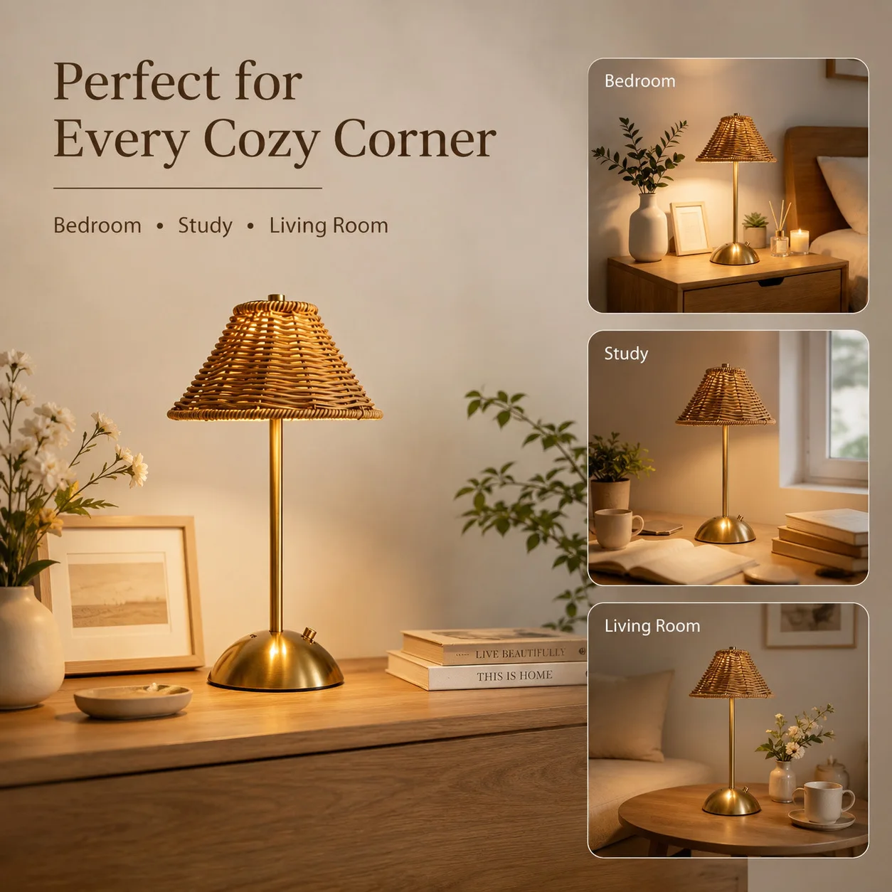 Simple Nordic Fabric Bedside Lamp Energy Saving LED Remote Control Atmosphere Night Light Creative Bedroom Table Decor