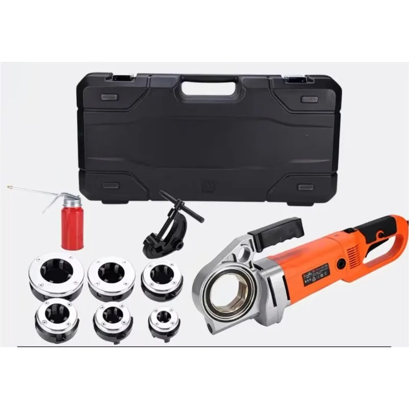 Portable Electric Threading Machine 2300w Automatic Die Head For Hinge Plate And Galvanized Pipe Threading Handheld Tool