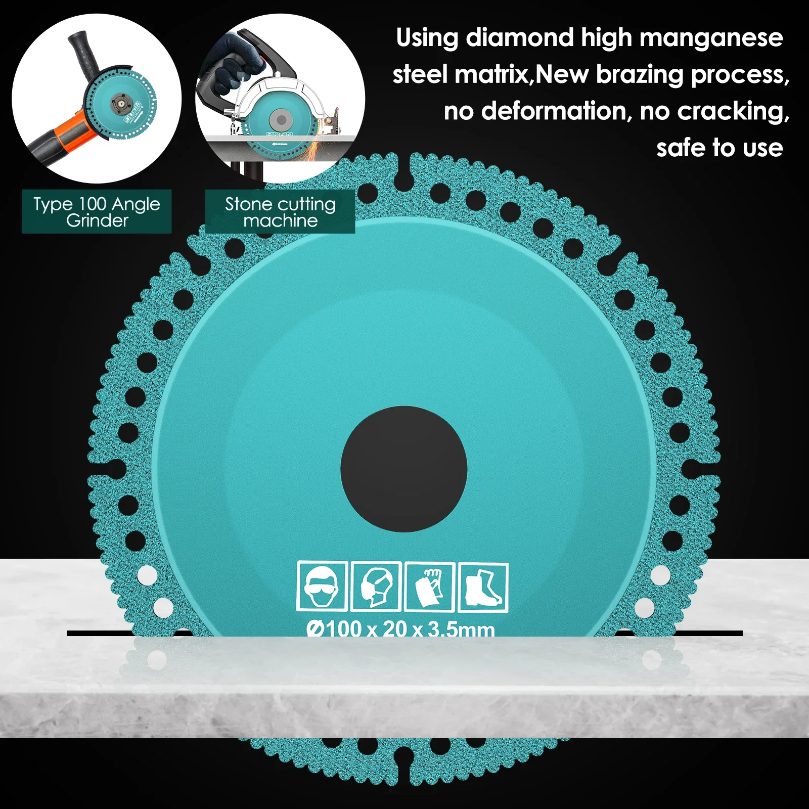 8 قطعة قرص غير قابل للتدمير من الفولاذ المنغنيز لطاحونة الزوايا شفرة قاطعة متعددة الوظائف غير قابلة للتدمير قوية غير قابلة للتدمير