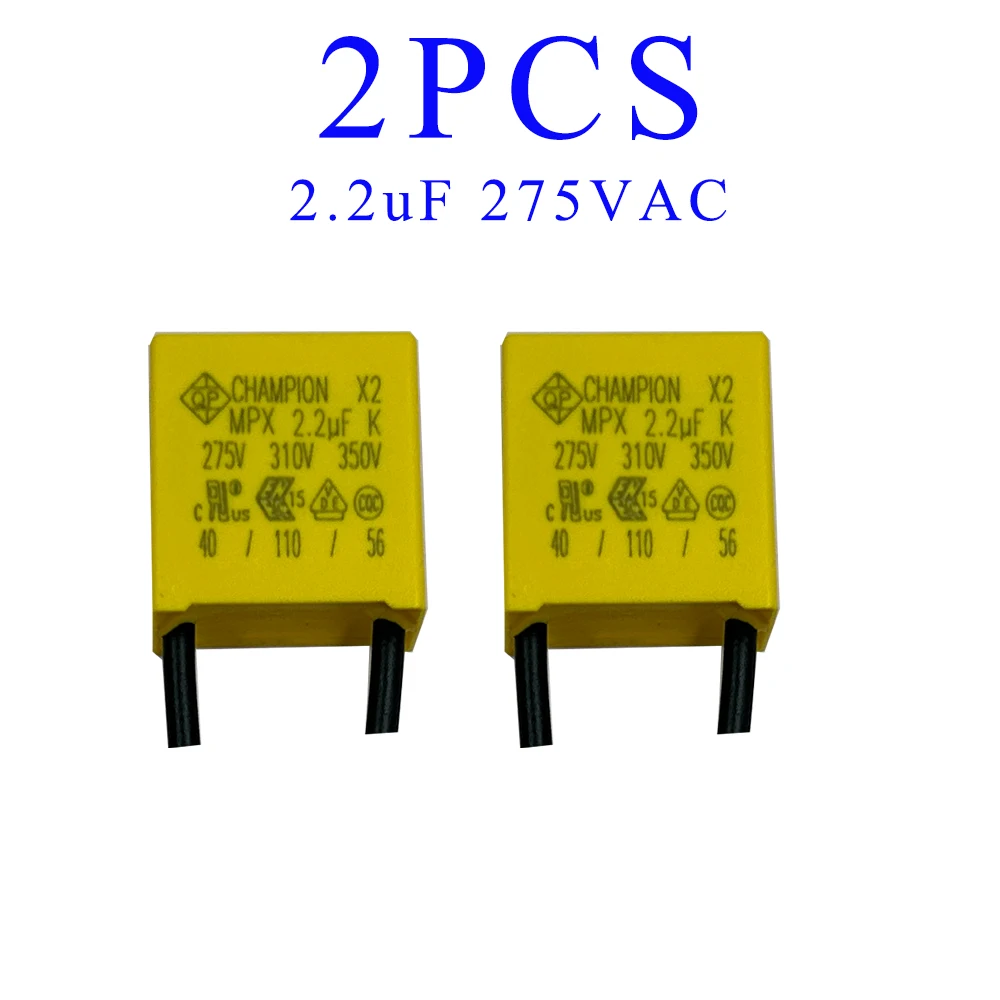 Safety Capacitor 275VAC2.2UF Polypropylene Film Capacitor，Suitable for smart touch switches without neutral, electric fans, etc.