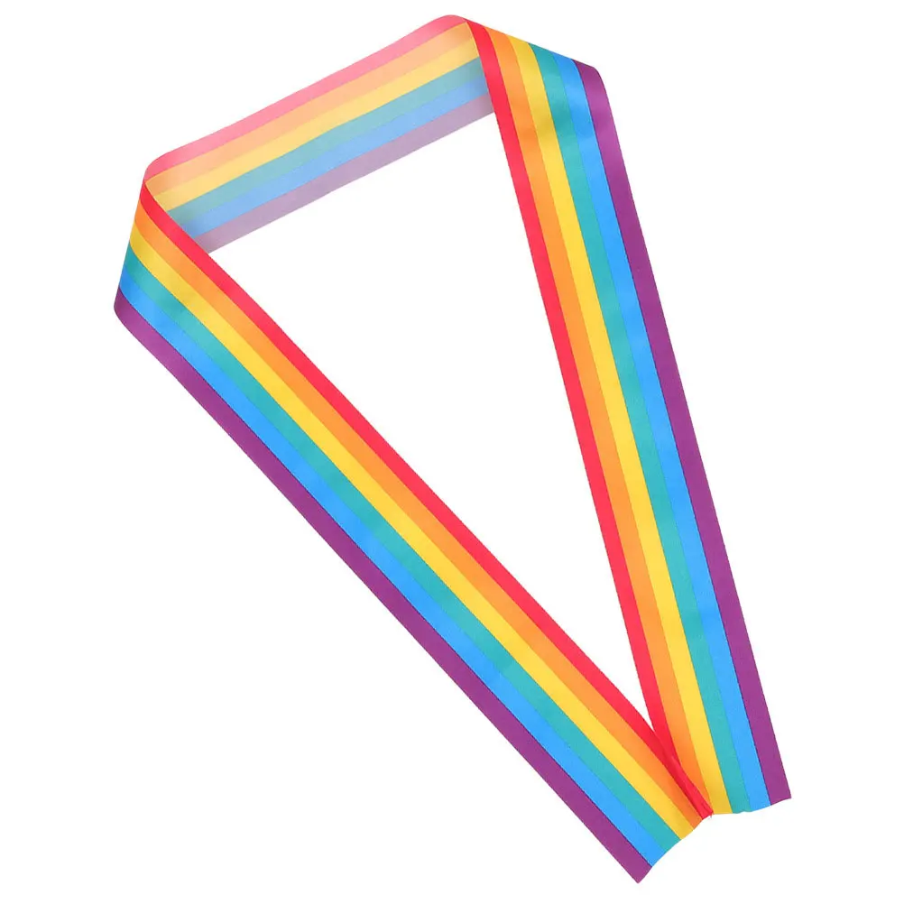 

Rainbow Sash Cloth Material Durable Bright Pride Accessory Party Rainbow Shoulder Strap Colorful Sash for Parade Events