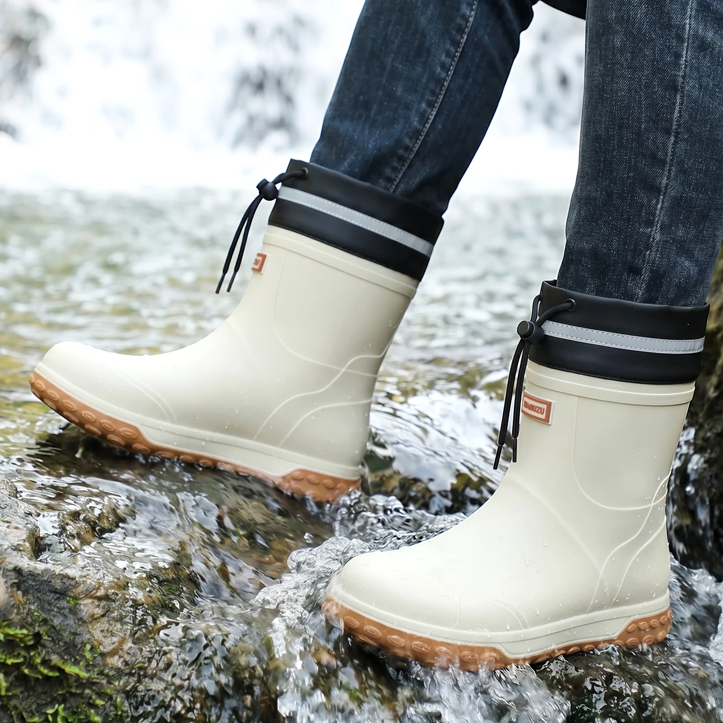 Men's Fishing-Specific Rain Boots, Waterproof, Non-Slip, Wear-Resistant, Large Size, Mid-Calf Rain Shoes view 5
