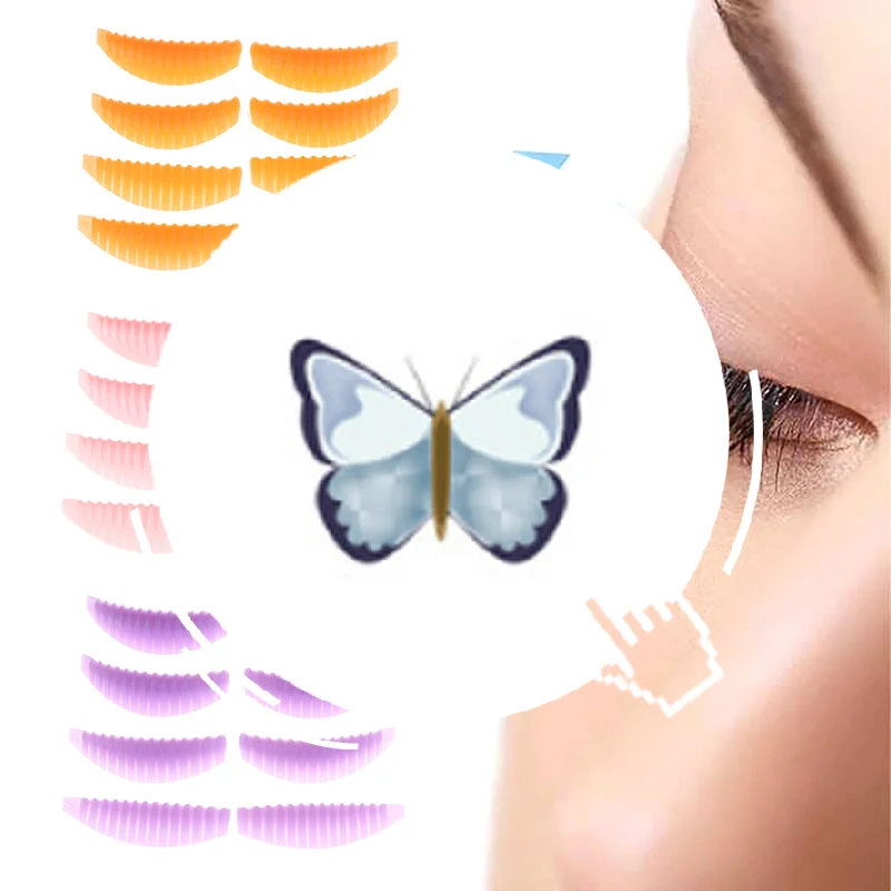 Coussin de levage de cils réutilisable, 4 paires, tampon de stratification en Silicone, tiges de permanente à rayures verticales, Extension de cils 3D, outil de maquillage