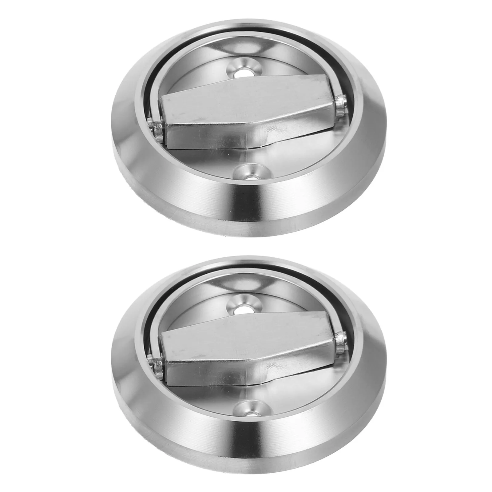 

1 Set Stainless Steel Folding Cabinet Pull Handle Round Drawer Knob For Toilet Bathroom Door Wood Box Durable Rust Resistant