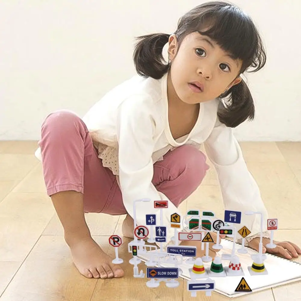 

Parking Lot Traffic Sign Models Roadmap Educational Traffic Barrier Signs Road Block Construction Street Sign Cones Play Game