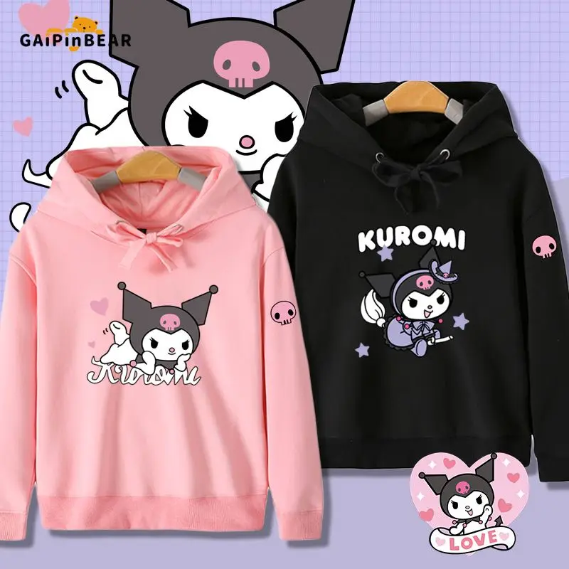 

Sanrio Fashion Children's Hooded Sweatshirt Kuromi new style Long Sleeve Autumn and Winter Girls Cotton Cartoon Print HOT Jacket