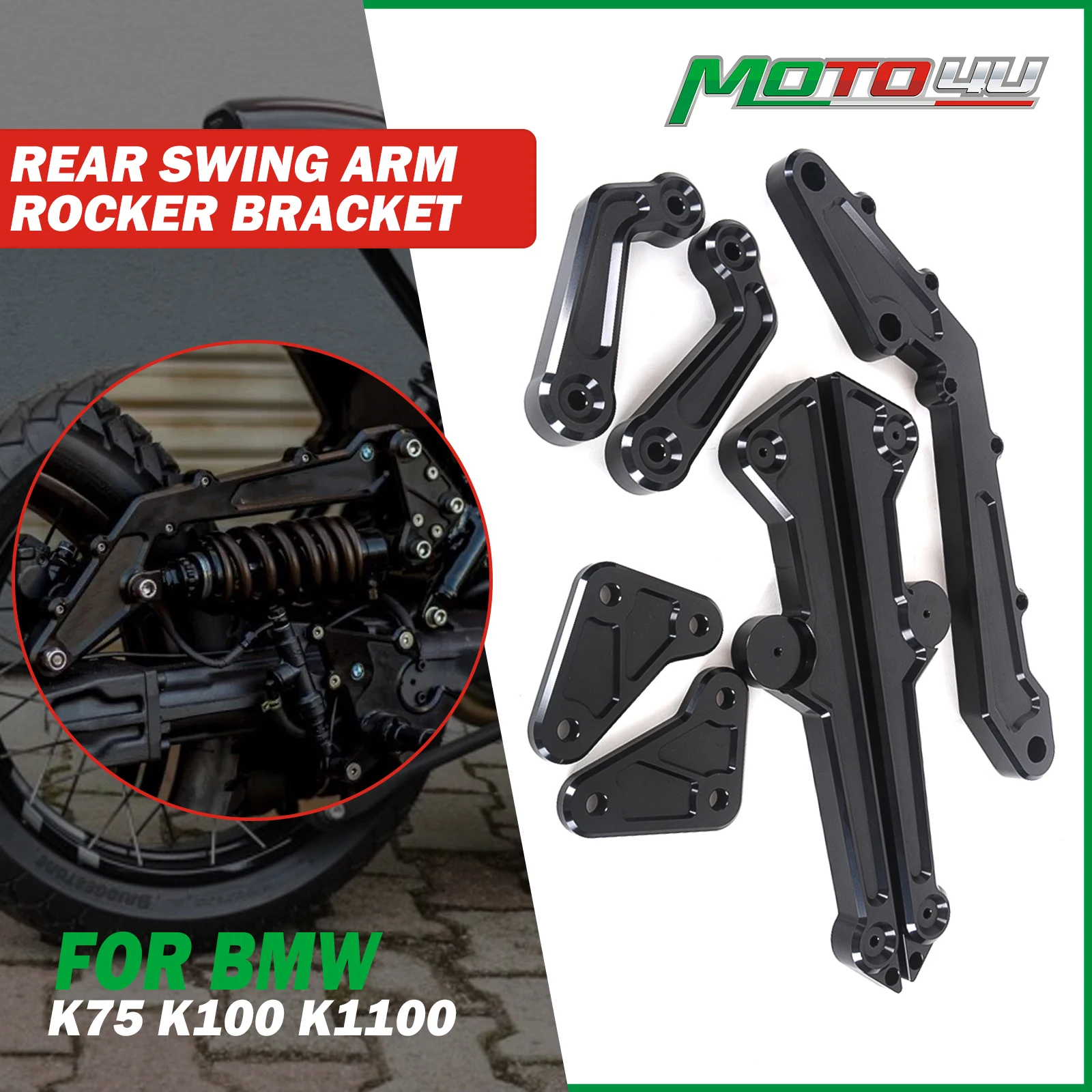 

For BMW K75 K100 K1100 7075 Aluminum 340mm Universal Rear Swing Arm Rocker Bracket High Quality Motorcycle Accessories Full Set