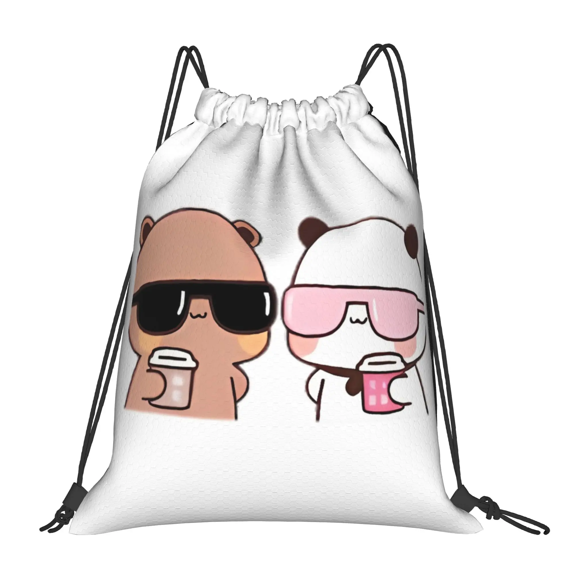 

Bubu Dudu Cute Wearing Sunglasses Drawstring Bags Sports Backpack Gym Sackpack Water Resistant String Bags for Running