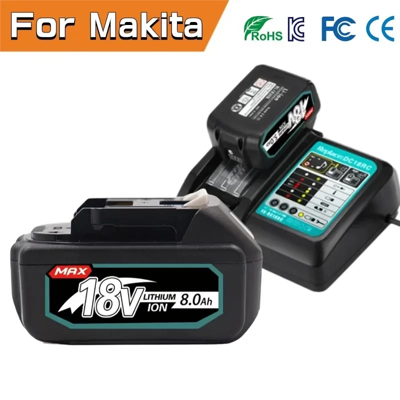 

18V 8Ah for Makita BL1830 BL1840 BL1850 BL1860 BL1850B BL1820 BL1815 LXT-400 Replacement Lithium Battery