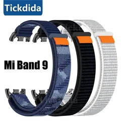 Bracelet en nylon respirant pour Xiaomi Mi Band, particules de tête en métal, accessoires de bracelet de montre NDavid, 9, 8