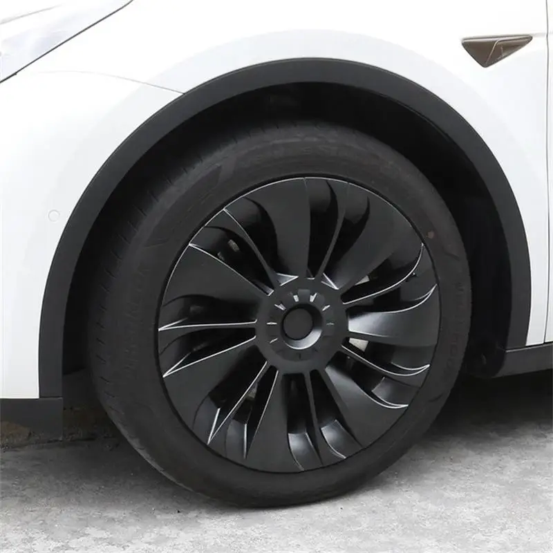 4PCS Hub Cap Performance Replacement Wheel Cap 19 Inch Automobile Hubcap Full Rim Cover Accessories for Tesla Model Y 2018-2023