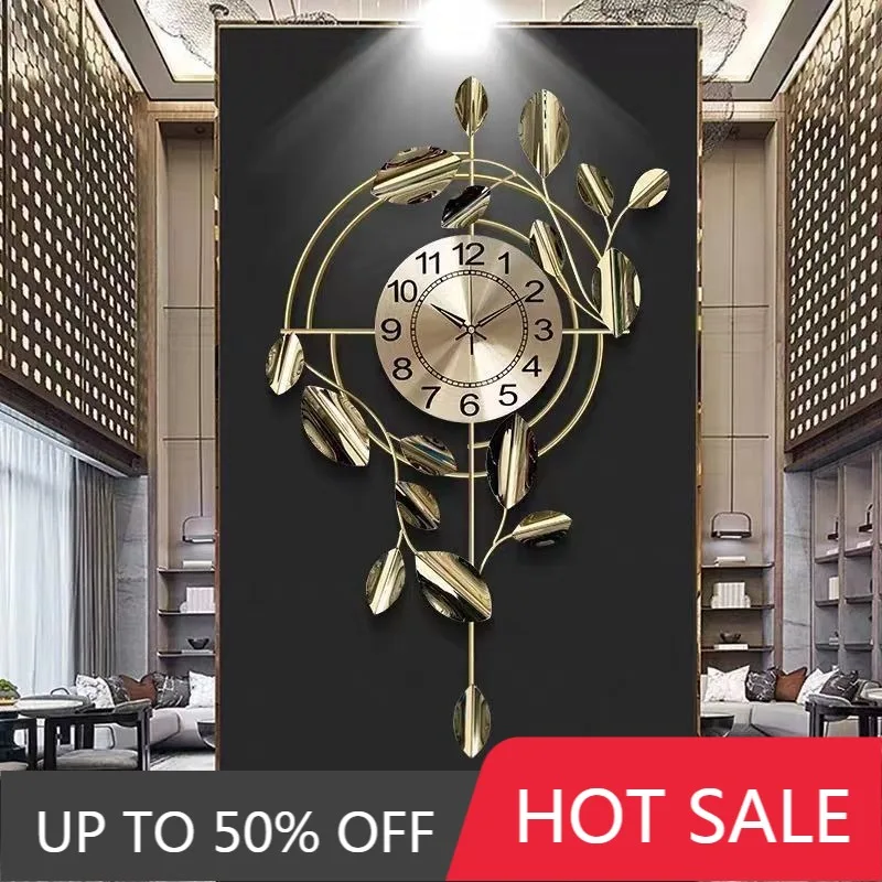 Metal Wall Clock Large Mute Wall Clocks Aesthetic Luxury Creative Walls Clocks Home Living Room Corridor Decorative Furniture