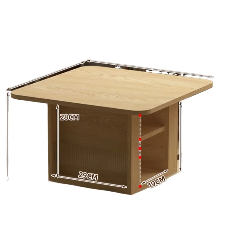 

Japanese Bay Window Table, Tatami Tea Stand, Trendy Small Coffee Table, Compact Floor Desk, Space-Saving Wooden Stand