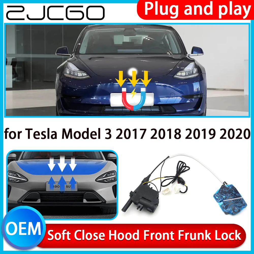 for Tesla Model 3 2017 2018 2019 2020 Hood Soft Close Engine Hood Retrofit Kit Auto Latching Front Power Closing Hood Latch