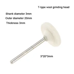 10pcs/pack  T Shape Felt Wool Polishing Head Dremel Drills Die Grinder Rotary Tools