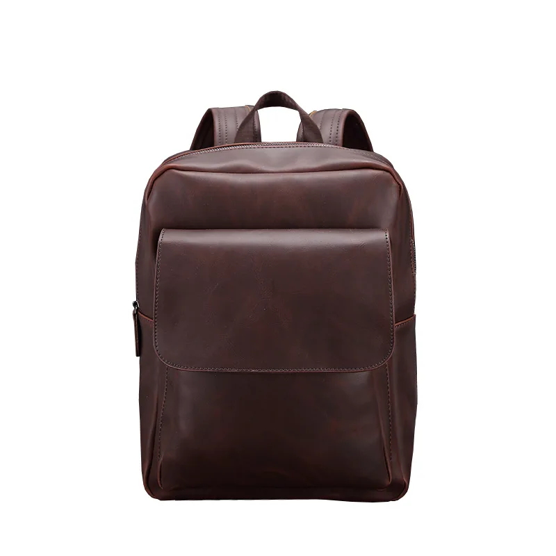 

Vintage Men's Leather Backpack 14 Inch Laptop Backpack Student School Bag Large Capacity Business Travel Hiking Shoulder Daypack