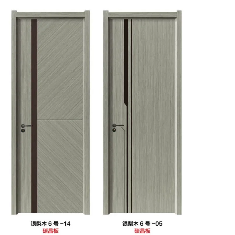 for White Paint-free Carbon Crystal Interior Door Solid Wood Composite Bedroom Door Set Ecological Wooden Door Ready to Ship