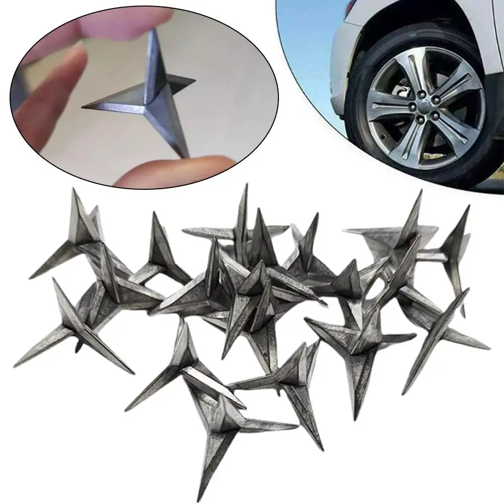 Tire Tyre Puncture Round Nail Spikes Corrosion Resistant Car Nails Puncture Accessories Anti-Theft 20Pcs Auto Security Vehi C6A9