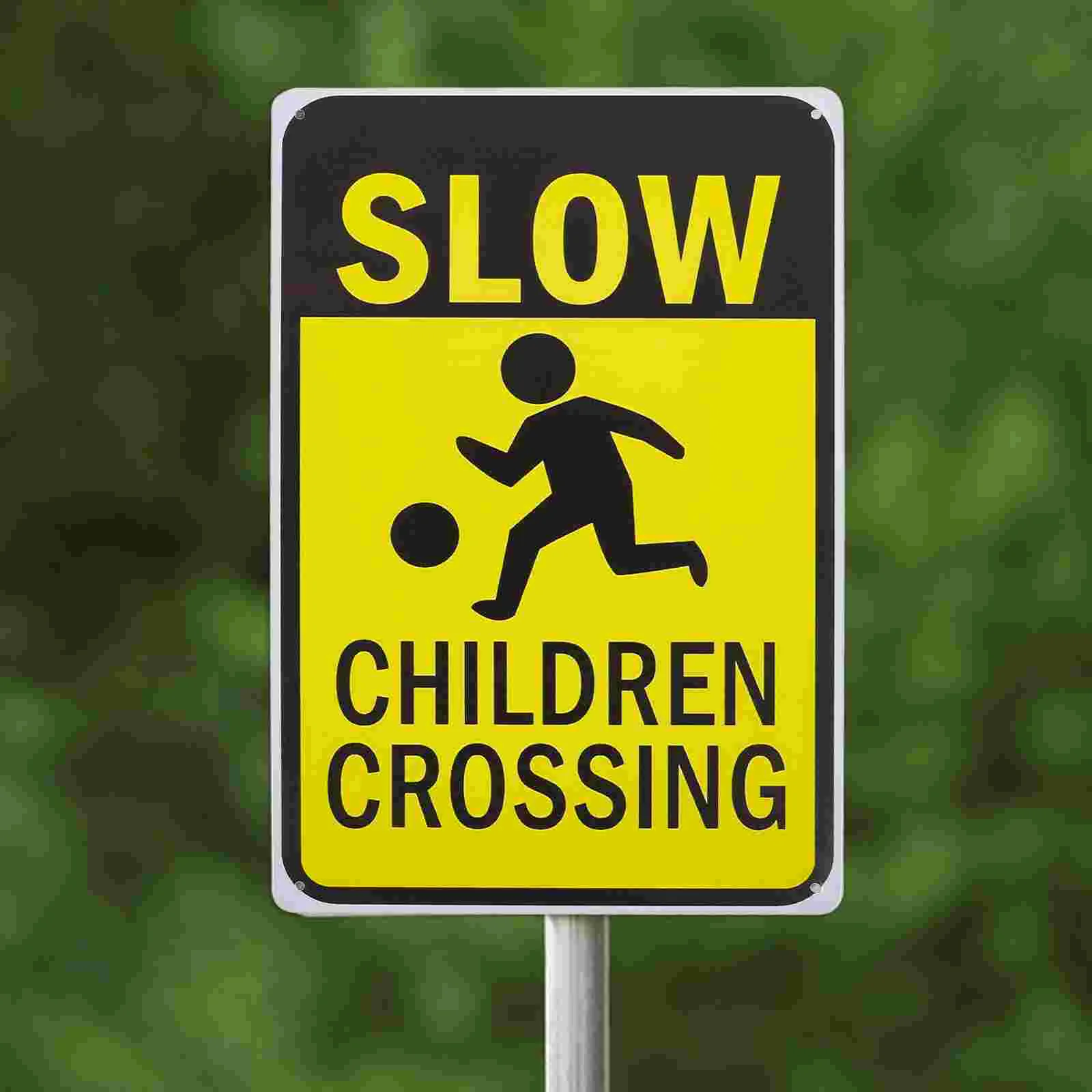 Slow down Sign Safety Signs for Neighborhoods Road Yellow Iron Sheet Drive Child