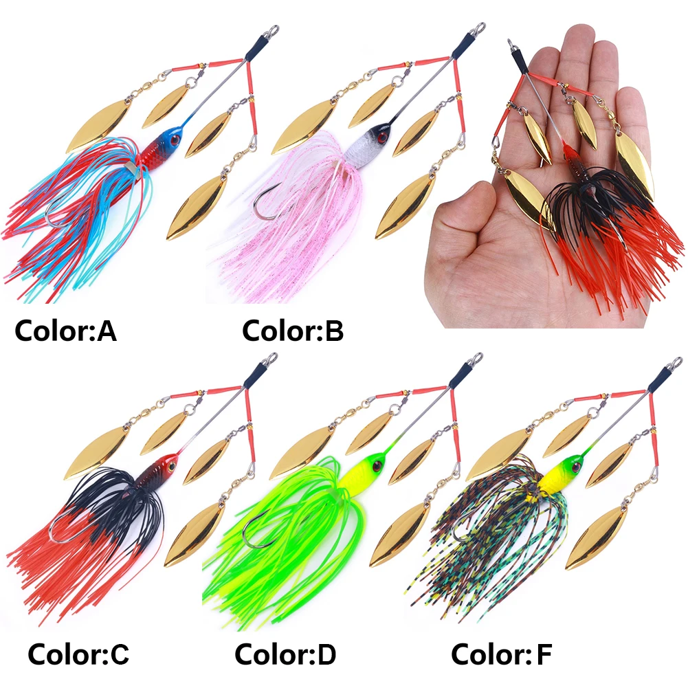 13cm Spinnerbait Wallet Bait with Rotating Sequins Realistic Spinner Baits 3D Eyes Hard Fishing Lure for Freshwater Saltwater