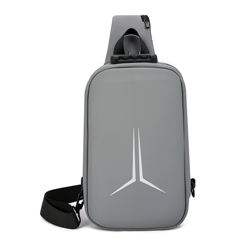 Men's Hard Shell Chest Bag Motorcycle Bag Outdoor Sports Cycling Backpack Multifunctional Travel Crossbody Bag
