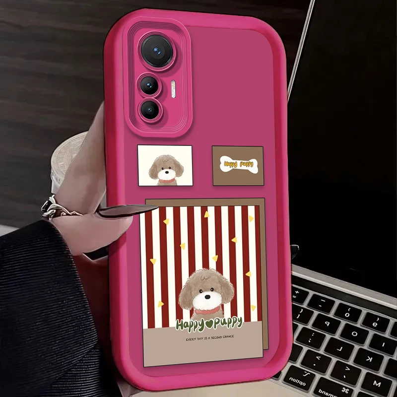 Funda de teléfono suave con diseño de perro y rayas azules y rojas para Xiaomi Poco F7 F6 F5 F4 F3 M5s C65 C75 C71 X7 X6 X5 X4 GT X3 NFC M7 M6 Pro 4G 5G