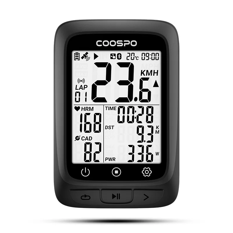 

Coospo BC107 Bike GPS Computer Waterproof Smart Cycling Computer with Heart Rate Cadence Speed Power Functions for Road Bikes