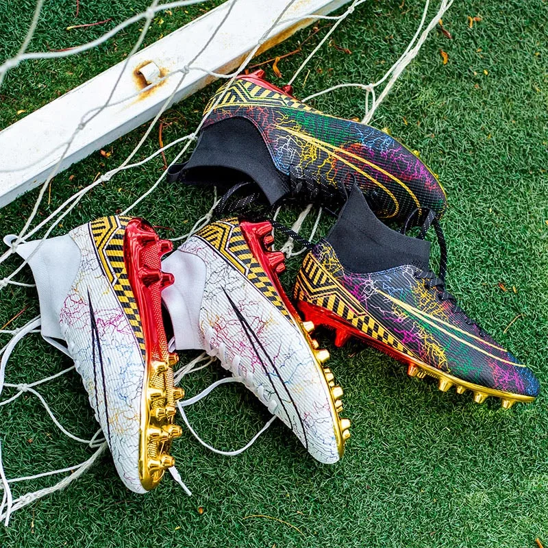 

New Men Soccer Shoes Training Outdoor Sport Football Boots Adult Long Spikes Non Slip Cleats Breathable Match Comfortable