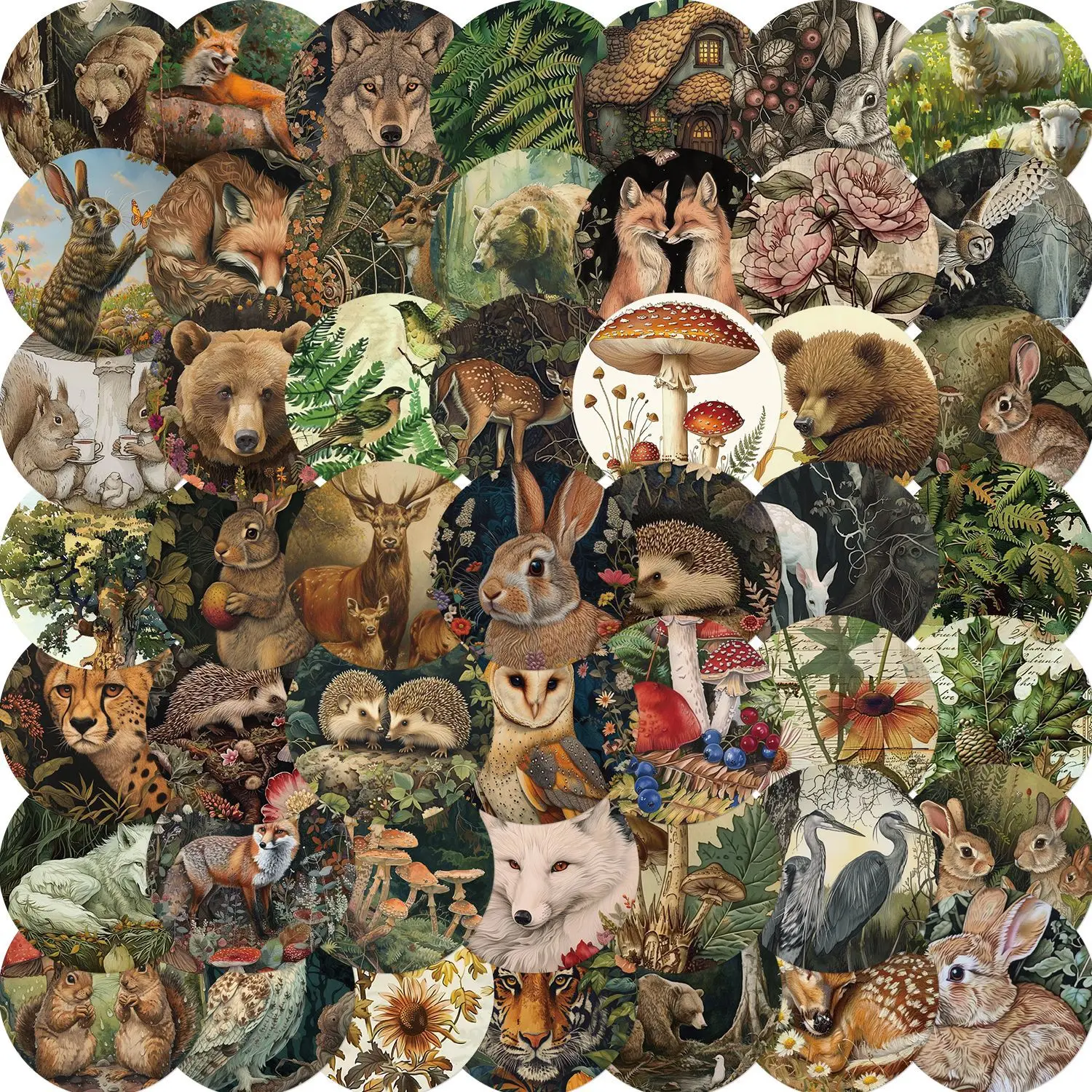 

10/50PCS Jungle Wild Animal Plant Stickers Funny Children Toy Applique DIY Laptop Phone Guitar Bicycle Waterproof Decoration