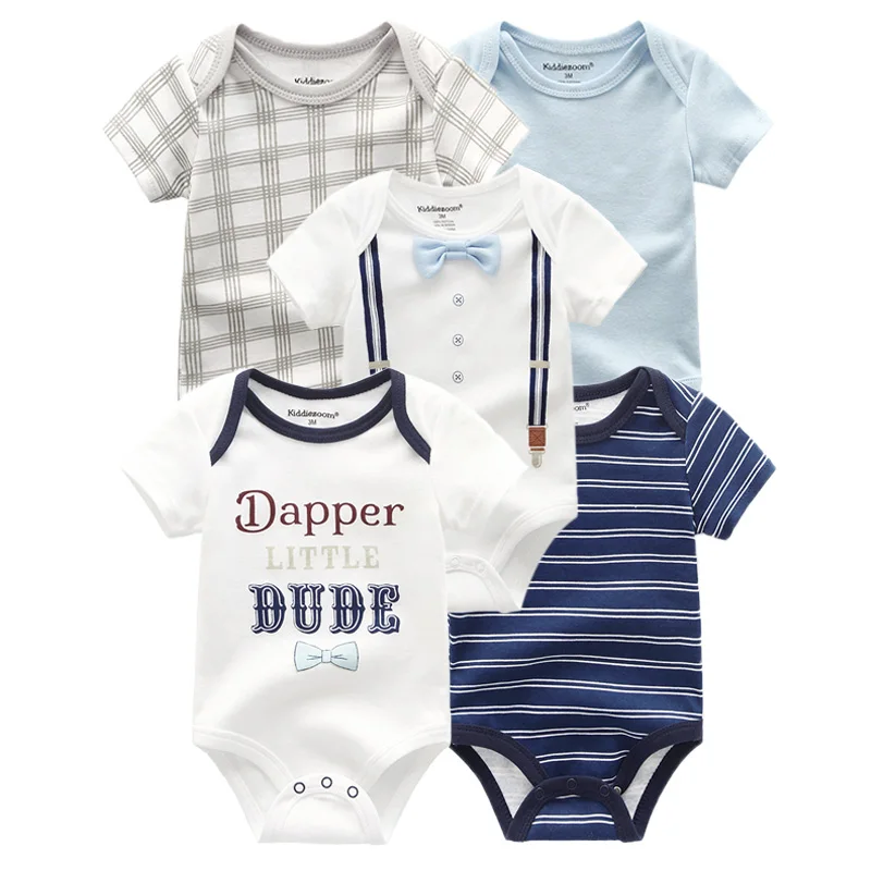 

5 PCS/lot Fashion Newborn 100%Cotton Baby Boy Girl Bodysuit Short Sleeve Soft Infant Onesies Baby Shower Gifts