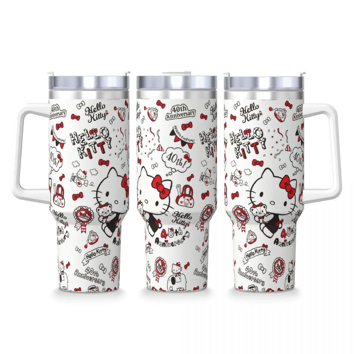 Japanese Sanrio Hello Kitty Tumbler Cute Cartoon Cat Cold and Hot Water Bottle Stainless Steel Coffee Mug Travel Mugs Cup