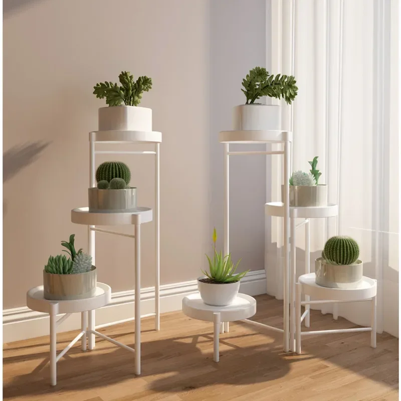 Indoor Folding Plant Stand, Succulent Green Luo Stand for Flowers, Balcony, Flower Base, Iron Decoration, Flower Holder