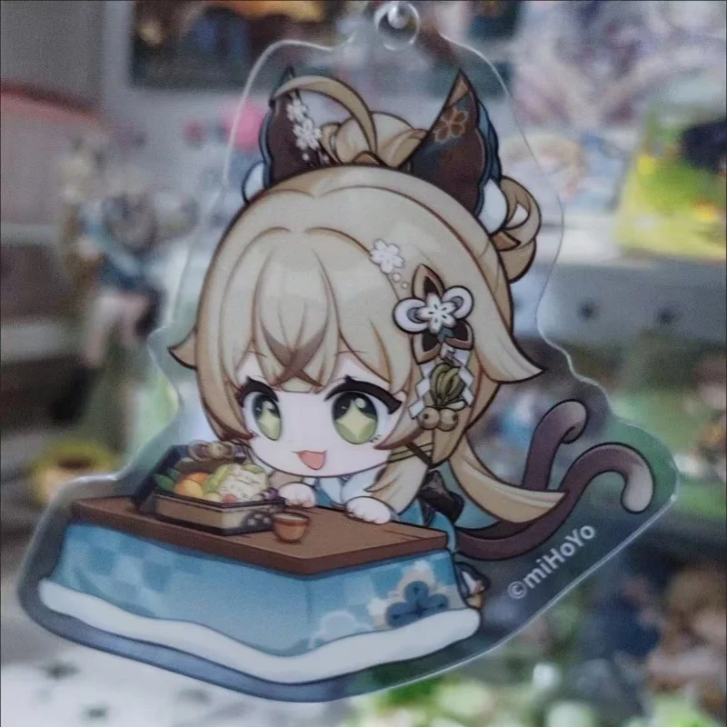 Mihoyo Genshin Impact Kirara w wersji Q, akrylowy brelok do plecaka, etui na słuchawki, dekoracja, kolekcja, prezent urodzinowy dla przyjaciół