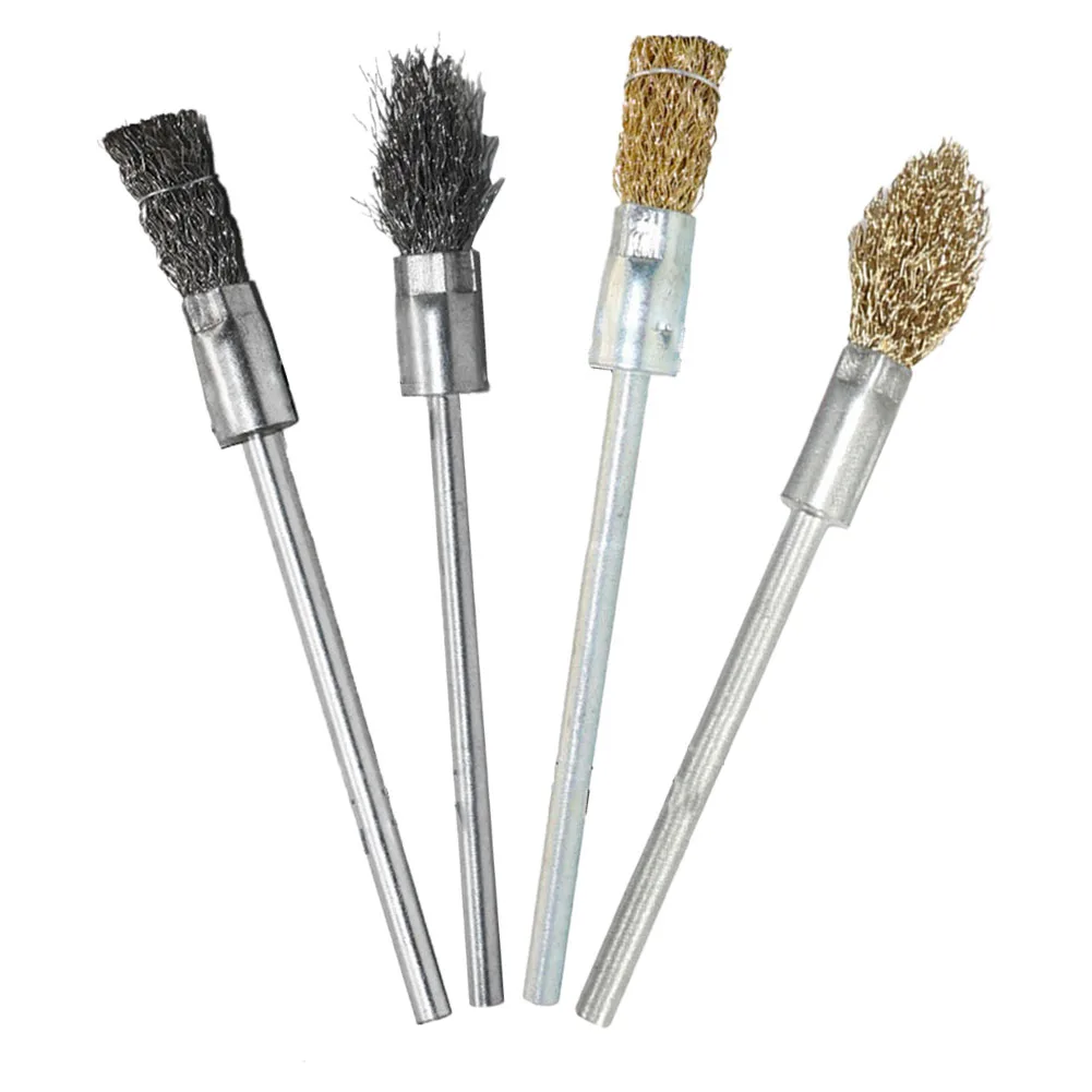 

1pc Brush Stainless Copper-plated Steel Wire Flat Torch-shaped Head For Deburring Cleaning Polishing Power Tools Accessories