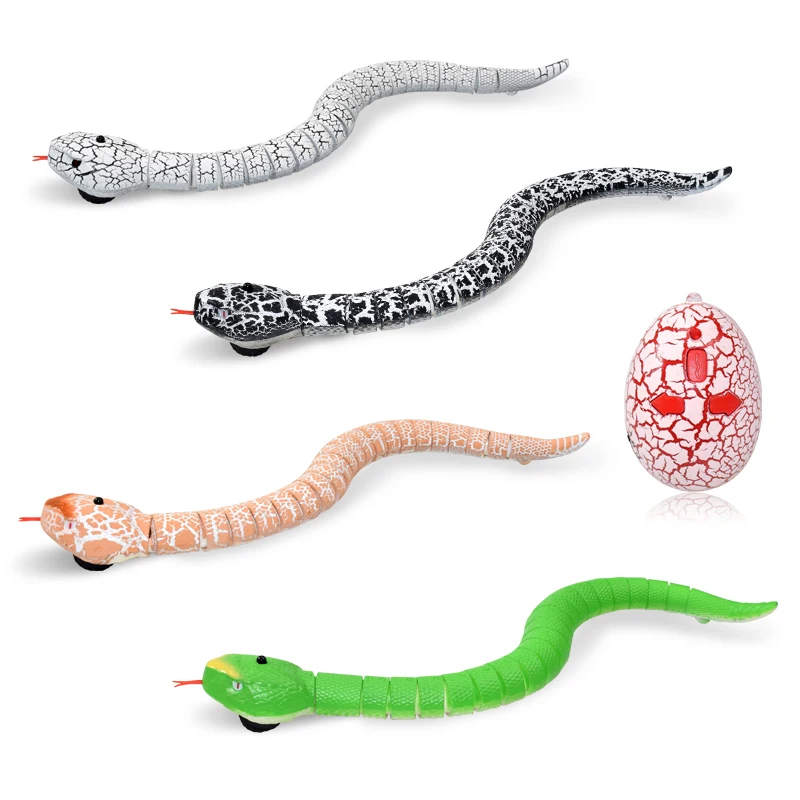 RC Animal Infrared Remote Control Snake with Egg Rattlesnake Kids Electric Toy Trick Mischief Toys Children Funny Novelty Gift