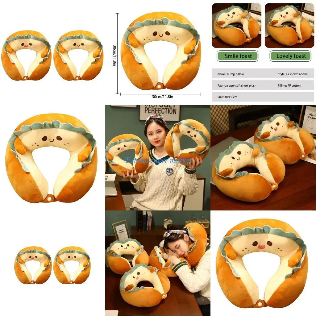 

090B 1Set Plush Stuffed Travel Pillow Cartoon Stuffed Soft U-Shape Neck Pillow