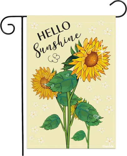 Garden Flag Hello Sunshine Sunflower Spring Summer Autumn Flag Double Sided Poly OOV IIC