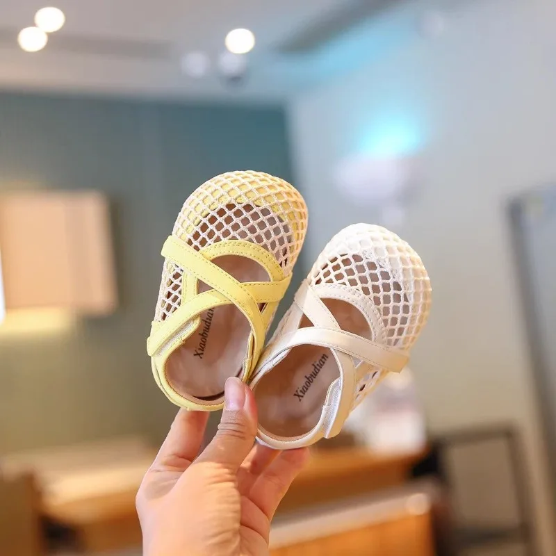 Toddler Sandals Mesh Breathable Baby Walking Shoes Round Toes Versatile 2026 Summer New Kids Flats Soft Bottom Non-slip