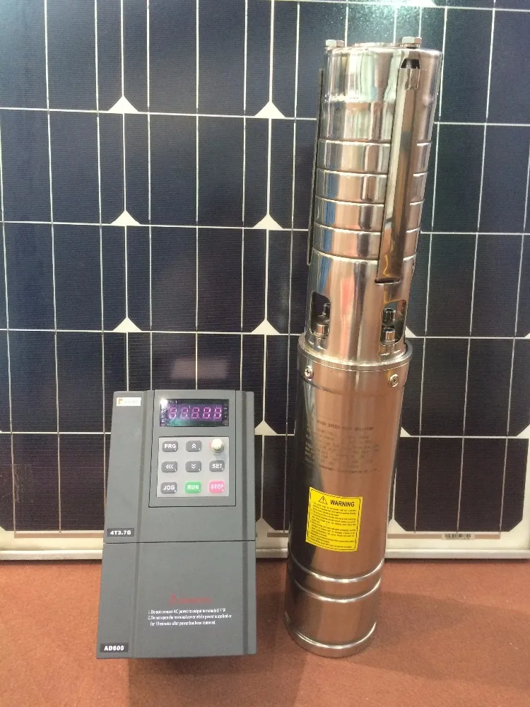 مضخة 20 حصان نظام توزيع الطاقة 20 لتر لكل Detik 6 بوصة ارتفاع ضغط الآبار العميقة الشمسية