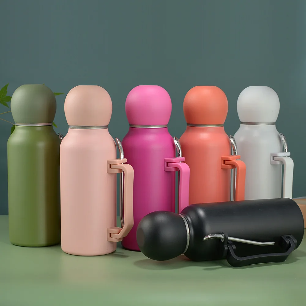 

Large capacity Thermos Bottle with Yerbe Mate Stainless Steel Vacuum Flask Outdoor Portable Handle Thermal Water Bottle